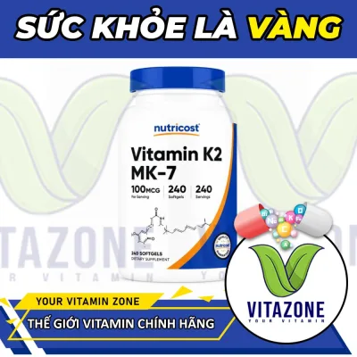Nutricost Vitamin K2 Mk-7 Pills (100Mcg / 240 Pills) - Prevents Calcification, Good for the Heart
