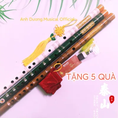 Sáo trúc, Sáo dizi, Sáo nạm ngọc cao cấp tặng như hình: dây treo, túi nhung, màng rung,keo, ốp…