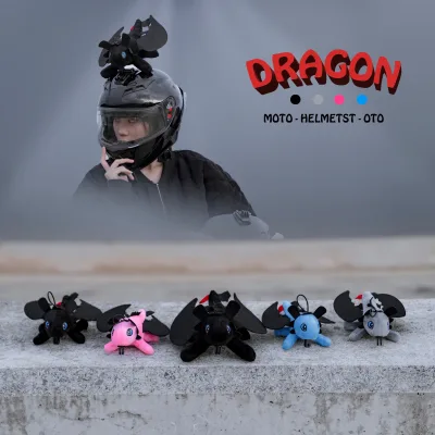 Rồng Bay Phụ Kiện Trang Trí Nón Bảo Hiểm, Con rồng bay đen dán mũ bảo hiểm cute, thú bông rồng con vẫy cánh trang trí nón bảo hiểm vui nhộn