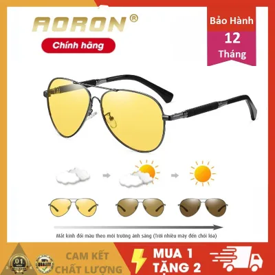Kính Mắt Phân Cực Thời Trang Nam Đổi Màu AORON Đi Ngày Và Đêm Chống Tia UV Cao Cấp-Bảo Hành 12 Tháng