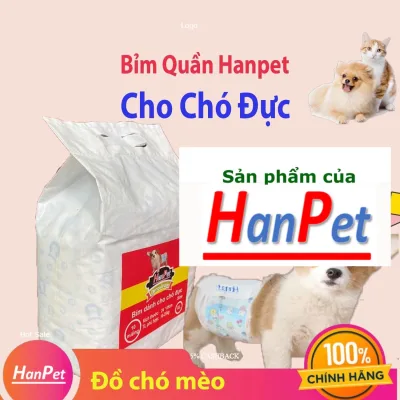 Hanpet - Tã bỉm chó đực (Bịch 10 miếng) Bỉm dán cho chó đực dạng băng rốn
