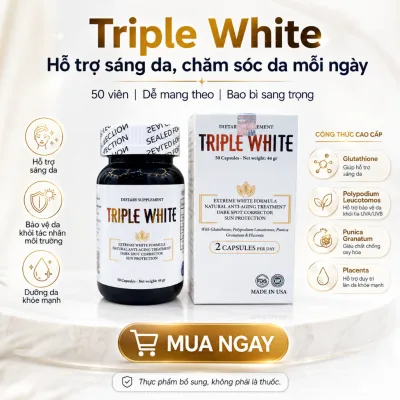Triple White Glutathione 50 Viên – Hỗ Trợ Dưỡng Da Sáng Mịn, Chống Oxy Hóa, Chăm Sóc Da Từ Bên Trong