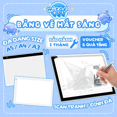 Bảng Vẽ Hắt Sáng Micofi Hoạ Cụ A4, Bảng Đèn Vẽ Tranh Kĩ Thuật Phát Sáng LED A5, Đèn Chiếu Tập Vẽ Scan Tranh Đính Đá