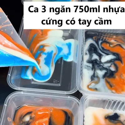 Ca Nhựa - Ca Silicon Chia Ngăn 3-4-5 - Tạo vân sơn thủy nghệ thuật