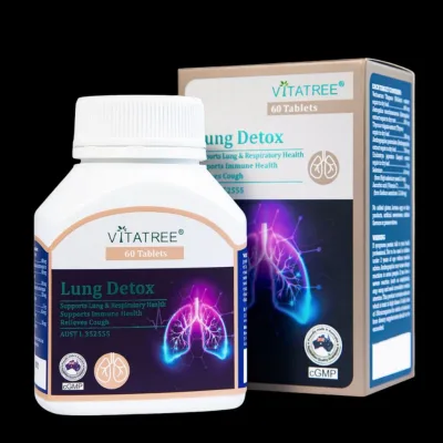 Thực phẩm chức năng Úc - TPBVSK Vitatree Lung Detox - Hỗ trợ giảm ho - Hỗ trợ tăng cường sức đề kháng cho cơ thể