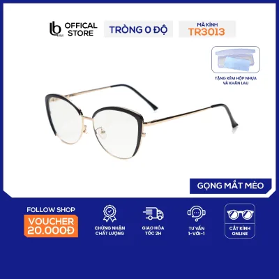 Gọng kính mắt mèo LB Eyewear 3013 gọng kính kim loại cao cấp, chất liệu nhẹ, không gây cấn mũi, có thể lắp tròng cận
