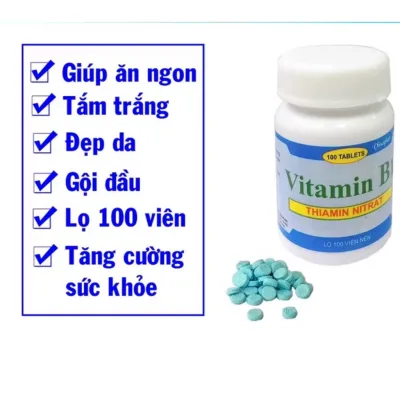 Vitamin B1 Vinaphar giúp ăn ngon, giảm rụng tóc, tắm trắng da - Lọ 100 viên