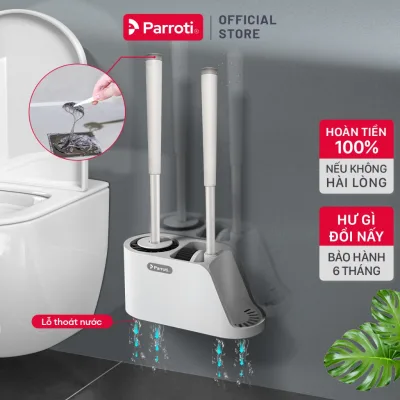 Cọ bồn cầu, cọ toilet nhà vệ sinh 3 trong 1, có thể treo tường Parroti Silicon SL02