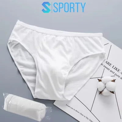 Quần lót giấy cotton 100% SPORTY dùng 1 lần, 2 lớp đáy, dùng khi đi du lịch, mẹ bầu đi sinh
