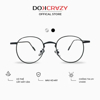 Dokcrazy Karry Round Eyeglass Frames for Men and Women, Fashionable, Made of High-Quality Alloy Material, Anti-Blue Light, Uv400 Rays