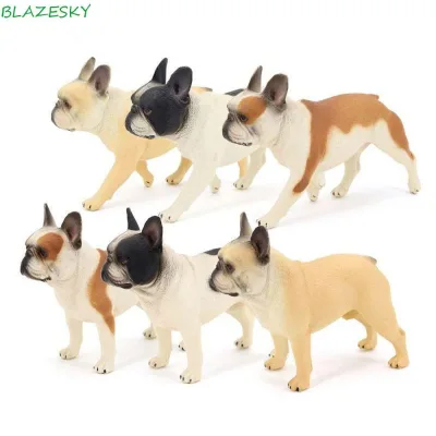 Mô hình động vật cho chó BLAZESKY, Mô phỏng thu nhỏ Tượng Bulldog, Puppy Pet Farm Dog Giáo dục Thực tế Pháp Bulldog Bộ sưu tập hình