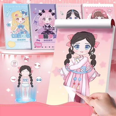 Đồ chơi sách dán sticker hoạt hình đầm công chúa ANDY KIDS notebook đầm dự tiệc miếng dán cho bé gái dễ thương hoạt hình