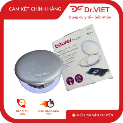 Beurer Bs39 Handheld Makeup Mirror Is Compact, Luxurious, and Has Led Lights That Turn on Automatically When Opened, with Built-In Backup Charger, Convenient to Carry Anywhere.