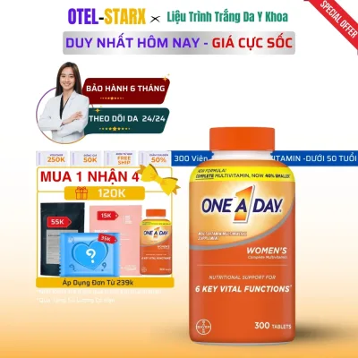 One A Day Multivitamin Supplement for Women Under 50 (Made in the USA) - 300 Tablets, OTEL STARX, OOD-VV50-300 Boosts immunity, supports health, improves skin, hair, and nails, provides energy. Authentic product guaranteed.