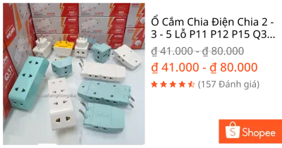 Ổ Cắm Chia Điện Chia 2 - 3 - 5 Lỗ P11 P12 P15 Q3 Q5 P25 P26 SOPOKA Tiện Lợi An Toàn