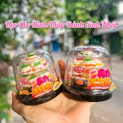🧁 Kẹo Dẻo Hình Tháp Bánh Sinh Nhật 4 Tầng 🍭