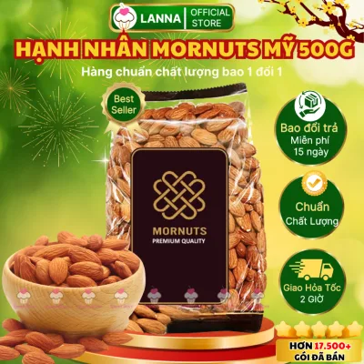 Hạnh Nhân Mỹ Mornuts 500g Tách Vỏ Sấy Chín – Nhân Hạt Béo Giòn Ăn Kiêng Healthy