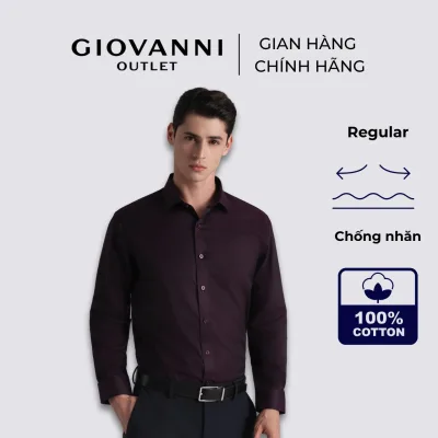 Giovanni Men's Long-Sleeve Shirt Anti-Wrinkle 100% Cotton Regular Fit Gls0399-1