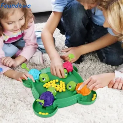 FOUNDTWO Turtles Eat Beans Board Game, Trò chơi bảng rùa đói học tập di động, Trò chơi máy tính để bàn Đồ chơi trên bàn Trò chơi xếp hình nhiều người chơi vui nhộn Đồ chơi tương tác Trẻ em Bé trai Bé gái