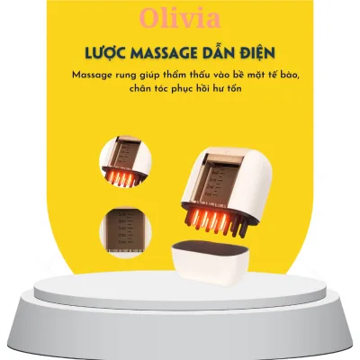 Lược điện massage chăm sóc da đầu phục hồi tóc hư tổn giảm rụng tóc CSSD142 Olivia