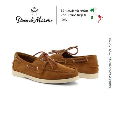 Duca di Morrone men's premium suede leather lace up casual shoes slip on formal dress shoes-made and imported authentic in Italy-158-Orange
