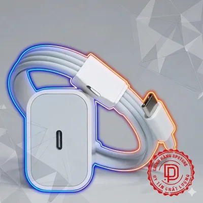 bộ sạc nhanh ( Củ P.D 20.W + Dây sạc nhanh Typ.e-C to Llght ) không nóng máy, an toàn ổn định dành cho điện thoại
