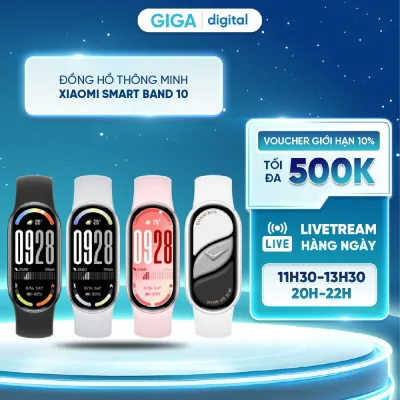 Đồng hồ thông minh Xiaomi Smart Band 10 - Màn hình Amoled 1.72" - Kháng nước 5ATM - Bảo hành 12 tháng