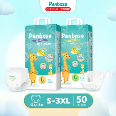 Penbose Tã Bỉm dán Quần 50 miếng Size S đến XXXL, thấm khí tốt không hăm da, co giãn linh hoạt dính sát da
