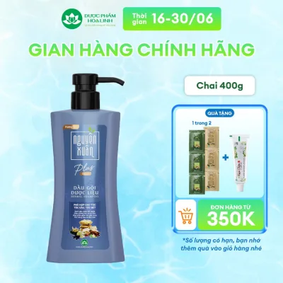 {Mới} Dầu gội dược liệu Nguyên Xuân Plus Óng ả 400g - Dành cho tóc nhiều dầu, nhanh bết