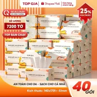 [GIÁ RẺ MÔI NGÀY - KHĂN GIẤY LỚN] Giấy ăn đa sắc Topgia 240 tờ 4 lớp dập vân 4D mềm mịn, thấm hút