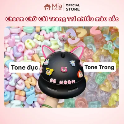 Charm Chữ Cái Trang Trí nhiều mầu sắc Mũ Bảo Hiểm, Ốp Lưng , làm đồ DIY, trang trí dép, kẹp tóc