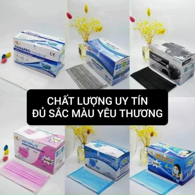 ] khẩu trang 4lớp giấy kháng khuẩn, thương hiệu NAM ANH CHÍNH HÃNG,qui cách đóng gói 10cái 1 bịch