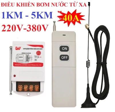 Bộ điều khiển bơm nước từ xa công suất lớn 220V 380V 40A từ 1 KM đến 5KM LW công tắc điều khiển từ xa không dây 380v