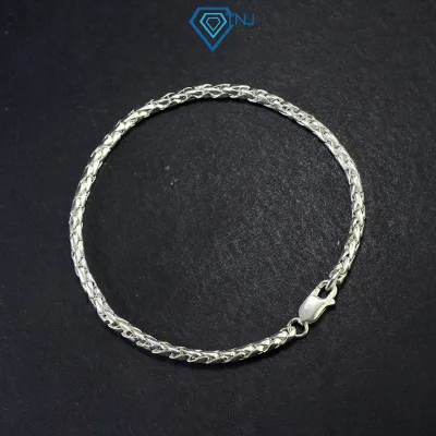 Lắc tay bạc nam hoạ tiết vảy rồng sợi tròn nhỏ đơn giản LTA0179 - Trang Sức TNJ