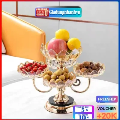 Khay mứt tết, khay đựng bánh kẹo 5 tầng cánh sen , Khay hoa quả, đồ ăn vặt chất liệu MEKA. Khay mứt sen xoay 360 độ