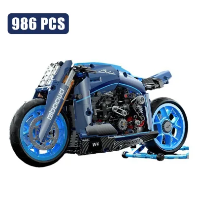 Khái niệm kỹ thuật Xe máy Diavel 1260S Mô hình MOC Khối xây dựng Super Racing Xe máy Động cơ Gạch Đồ chơi cho trẻ em Quà tặng Tương thích với LEGO