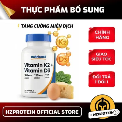 Nutricost Vitamin K2 100Mcg + D3 125Mcg (120 Tablets) – Supports Strong Bones