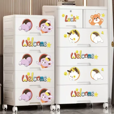 Plastic Cabinets for Children Multi-Purpose Plastic Cabinets with 3-6 Floors, 37-65cm, Duy Tan Plastic Cabinets, Safe Pp Children's Wardrobes, Plastic Clothes Cabinets, Cute and Convenient Toy Storage Cabinets