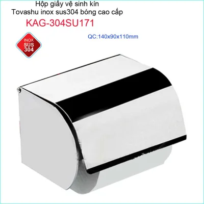 Kệ giấy nhà tắm Tovashu KAG-304SU171 hộp đựng giấy nhà vệ sinh Inox SUS304 Nhật cao cấp