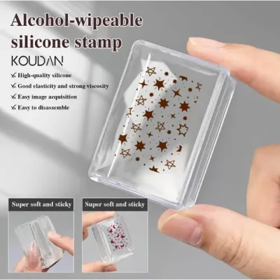 Móng Tay Nghệ Thuật Dụng Cụ Làm Móng Tay Stamper Vuông Silicone Seal Nhanh Vẽ Trong Suốt Tem KOUDAN