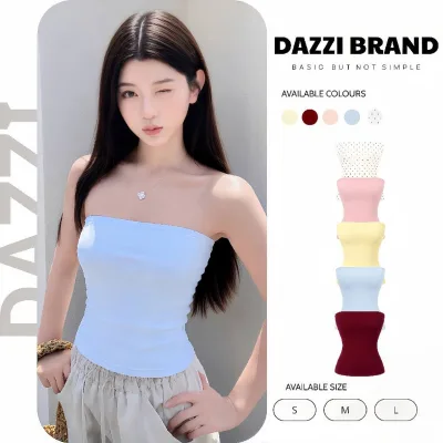 Áo ống trơn basic ôm body vải cotton mịn DAZZI Women A054