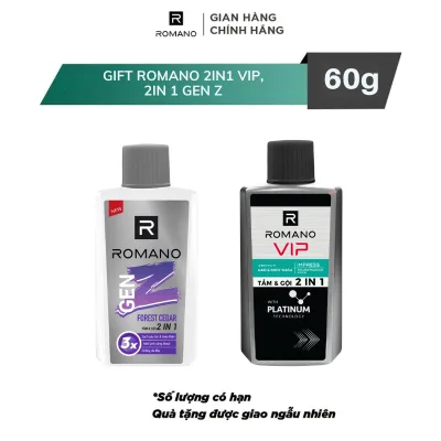 1 Quà tặng Romano: 1 chai DG/ST/TG 60g HOẶC Túi dây rút Romano (giao mùi ngẫu nhiên)