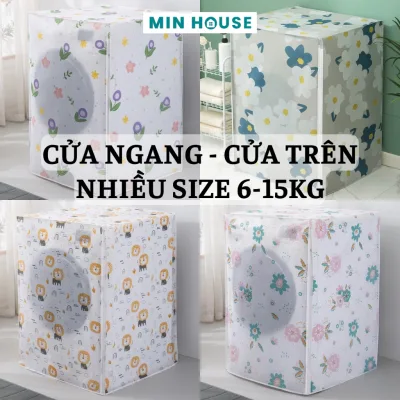 Bọc Máy Giặt Cửa Ngang Cửa Trên, Áo Trùm Máy Giặt Che Phủ Chống Bụi, Chống Nước Đủ Size 7-15kg