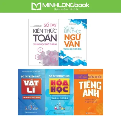Book: Combo of 5 High School Knowledge Handbooks (Math, Physics, Chemistry, English, Literature)
