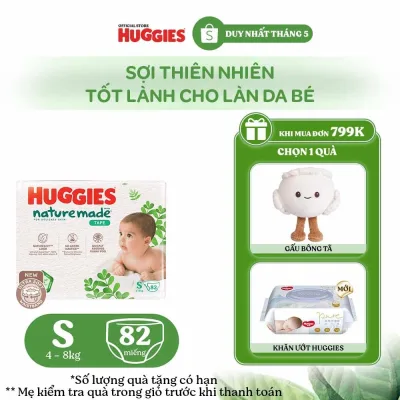 Tã Dán Huggies Platinum Nature Made Size S82/M64/L54/XL44