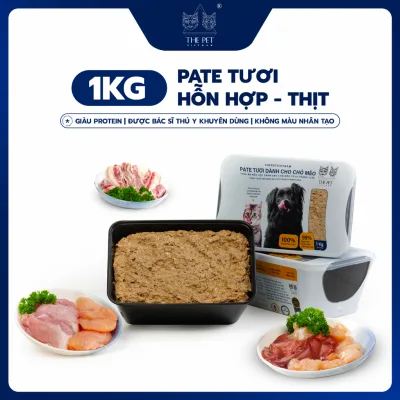 Pate Tươi Hỗn Hợp Thịt Cho Chó Mèo The Pet Viet Nam 1Kg Thịt Tươi Giàu Đạm