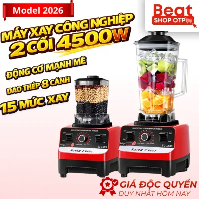 Máy Xay Sinh Tố Đa Năng SILVER CREST SC-1589 2 CỐI - Máy Xay Công Nghiệp 4500W Động Cơ Lõi Đồng