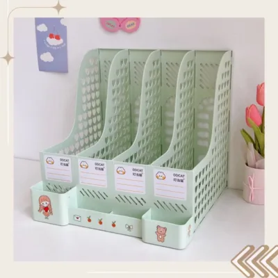 Heavy-Duty File Rack, Desk Shelf, Storage Rack, Book Stopper, Office Document Organizer for Students, Desk Organization Solution.