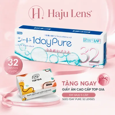 Kính Áp Tròng Cận Thị Trong Suốt 1 Ngày SEED Pure Chuẩn Y Tế, Siêu Mỏng Nhẹ Chống Tia UV