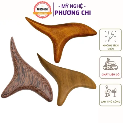 Dụng cụ ấn huyệt 3 chân, cạo gió bằng gỗ, cây massage tam giác - Mỹ Nghệ Phương Chi